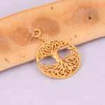Inverted Tree of Life Pendant without Chain (18Kt Gold Micron)