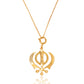 Khanda Symbol Pendant with Chain  Brass With Gold Plating