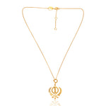 Khanda Symbol Pendant with Chain (18kt Gold Micron)