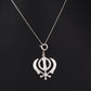 Khanda Symbol Pendant with Chain  Brass With Silver Plating