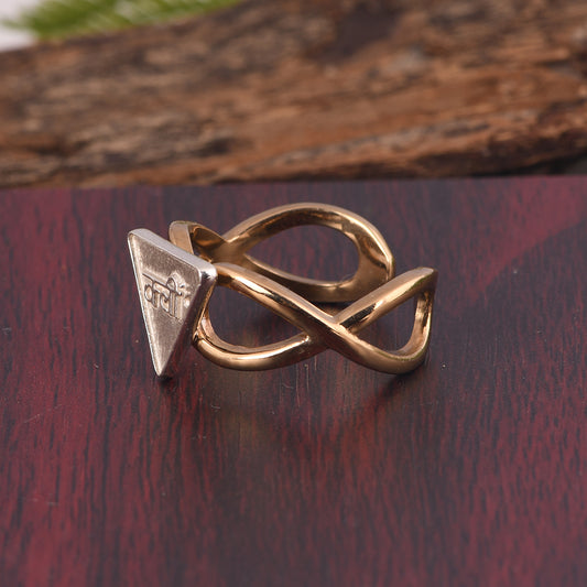Kleem Yantra Ring: (18Kt Gold Micron & Silver)