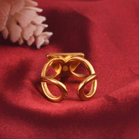 Kleem Yantra Ring: (18kt Gold Micron Plated)