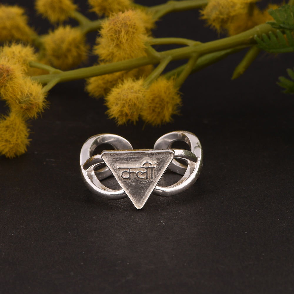 Kleem Yantra Ring: (92.5 Sterling Silver)