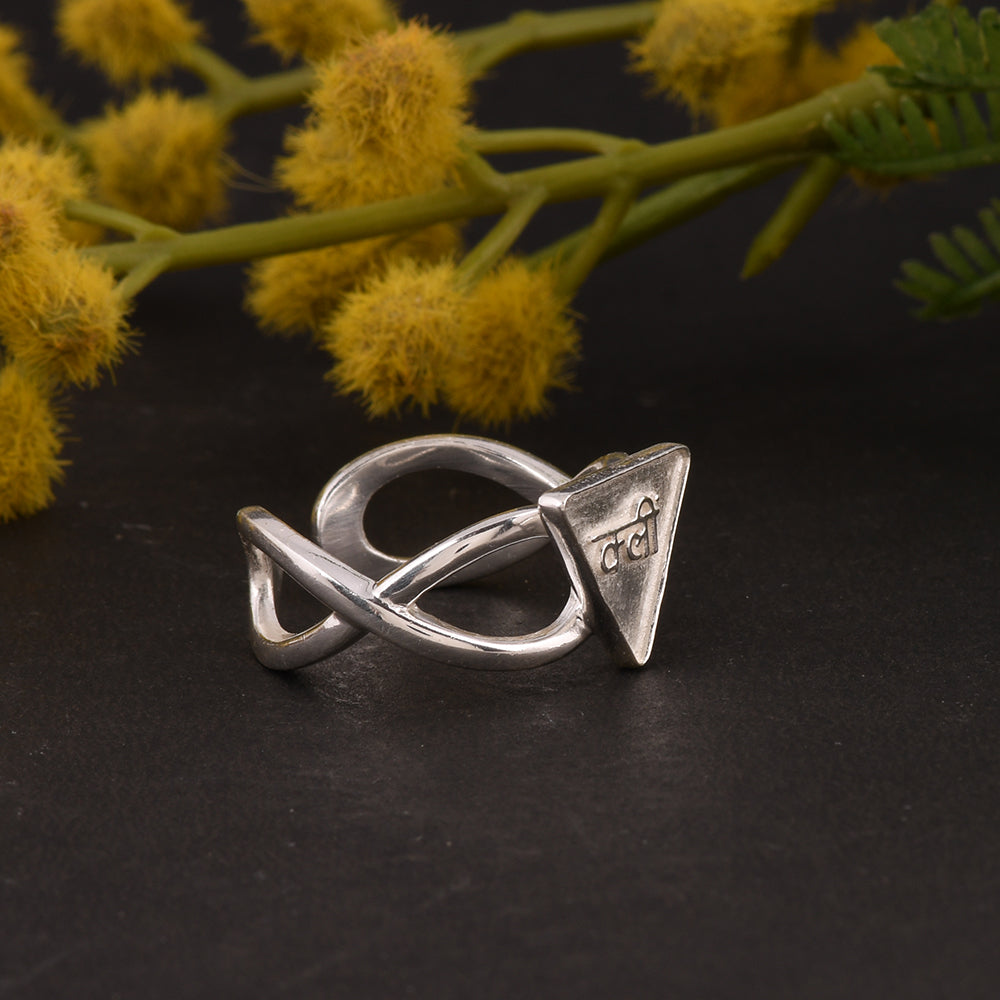 Kleem Yantra Ring: Silver