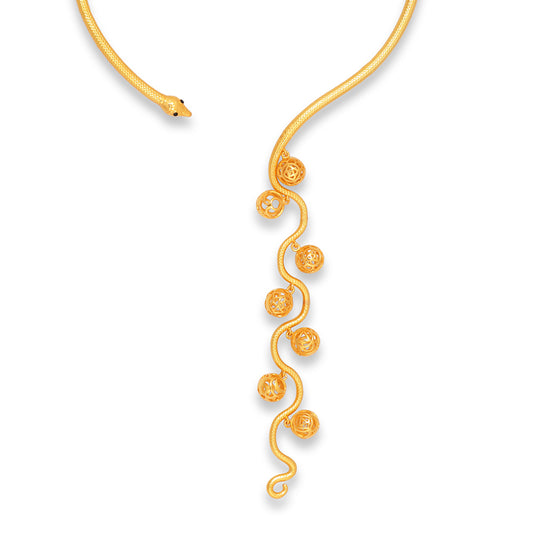 Kundalini Necklace with Seven Chakras (18Kt Gold Micron)