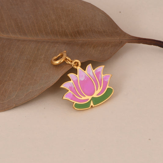 Lakshmi Lotus Auspicious Charm (18kt Gold Micron)