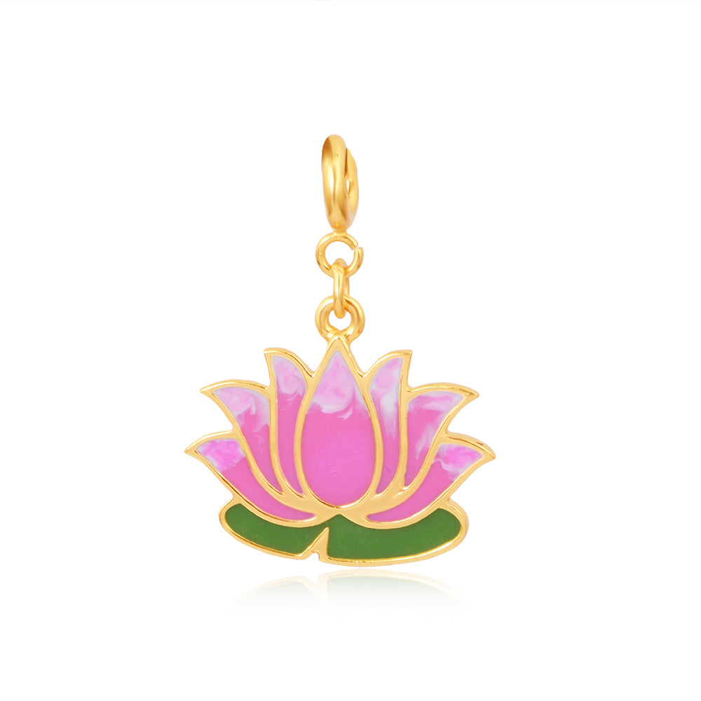Lakshmi Lotus Auspicious Charm (18kt Gold Micron)