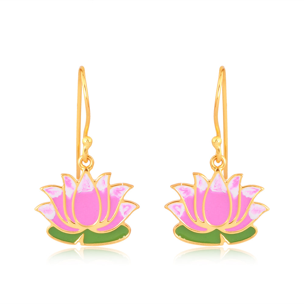 Lakshmi Lotus Earrings (18kt Gold Micron)