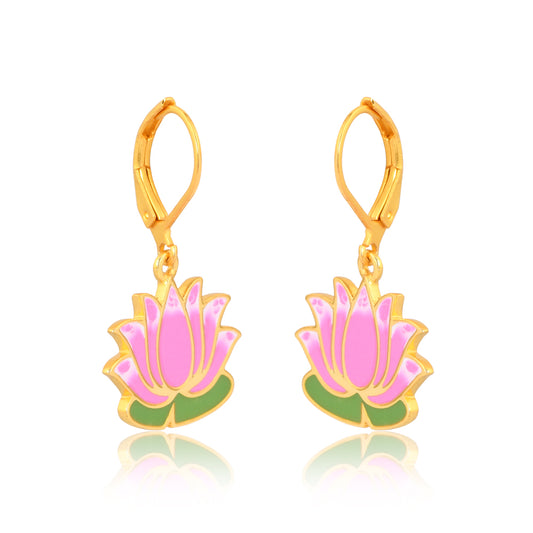 Lakshmi Lotus Earrings (18kt Gold Micron)