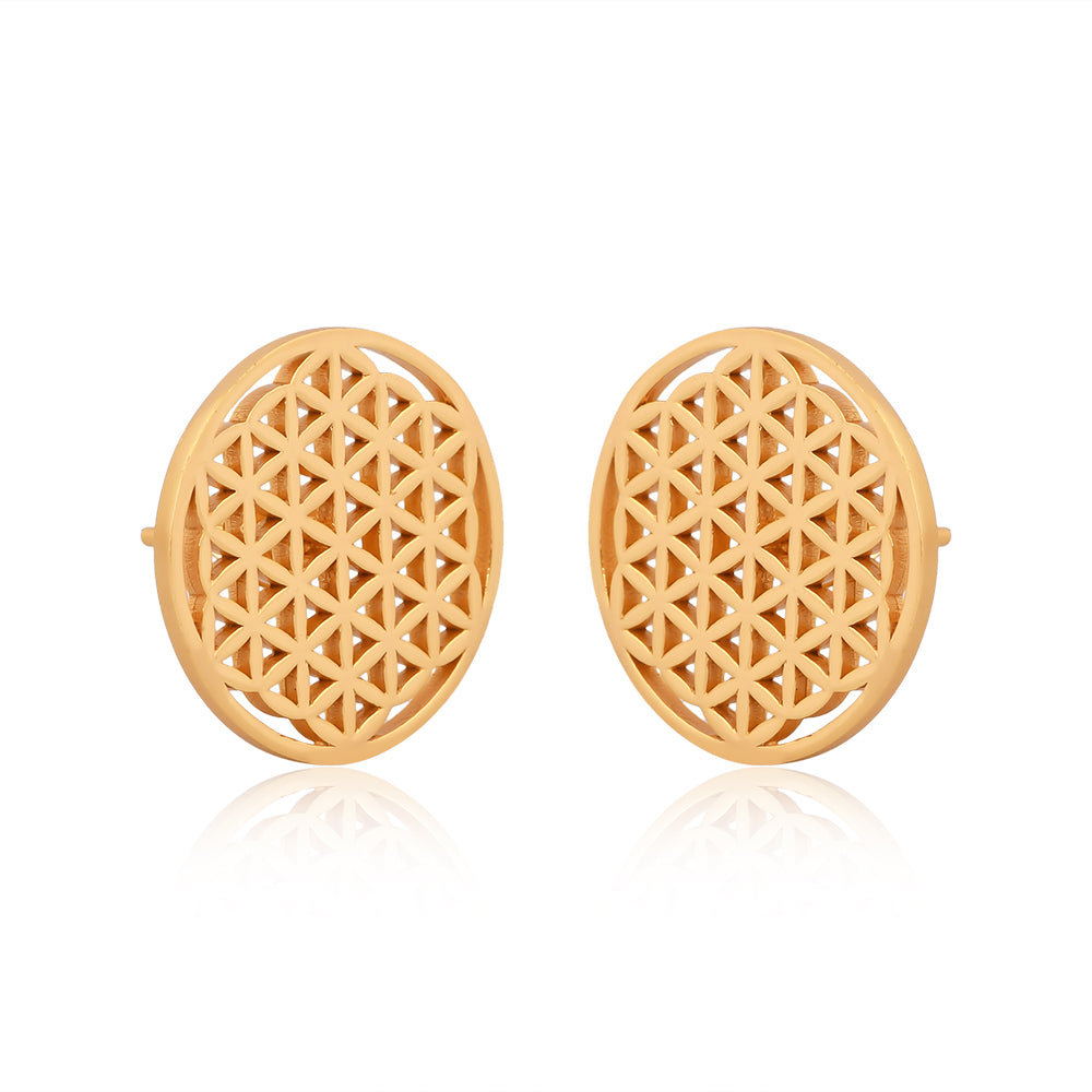 Mini Flower of Life Earrings  Brass