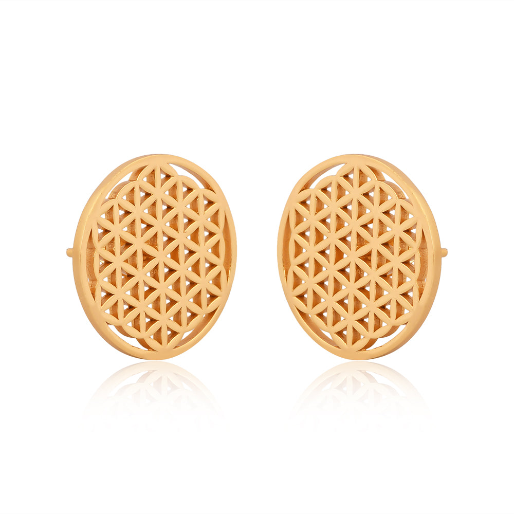Mini Flower of Life Earrings (18Kt Gold Micron)