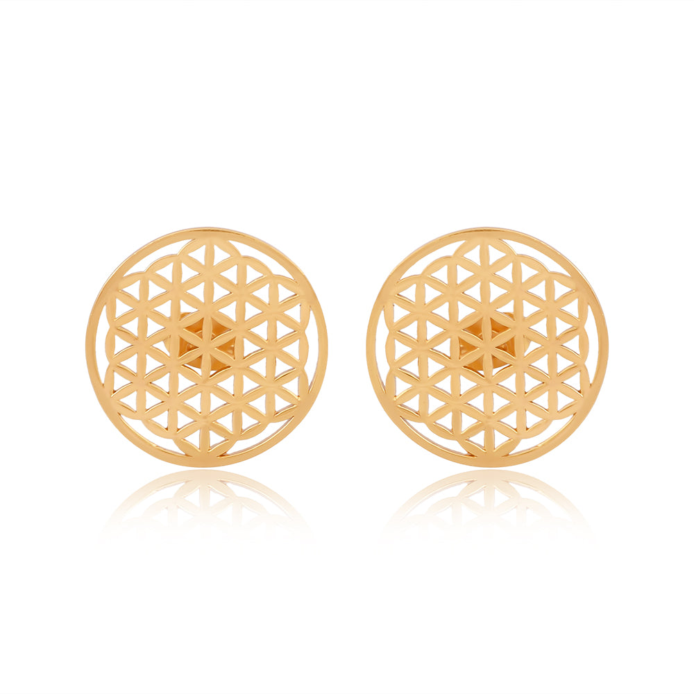 Mini Flower of Life Earrings (18Kt Gold Micron)