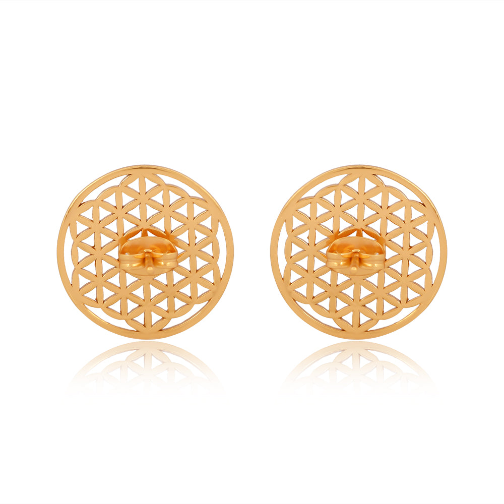 Mini Flower of Life Earrings (18Kt Gold Micron)