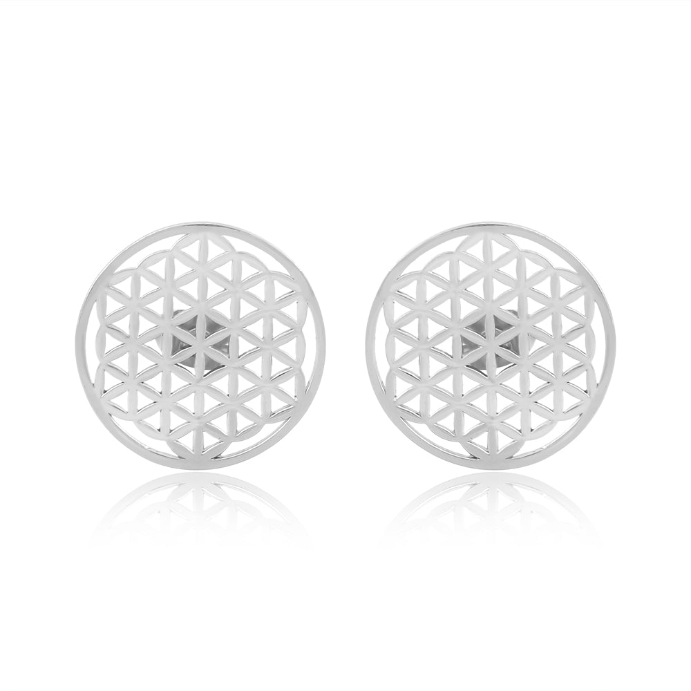 Mini Flower of Life Earrings  Silver