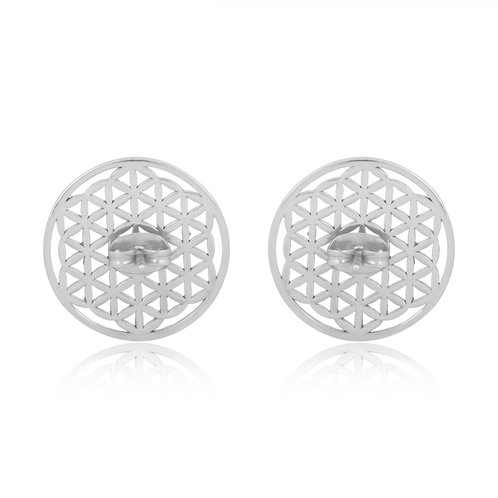 Mini Flower of Life Earrings  Silver