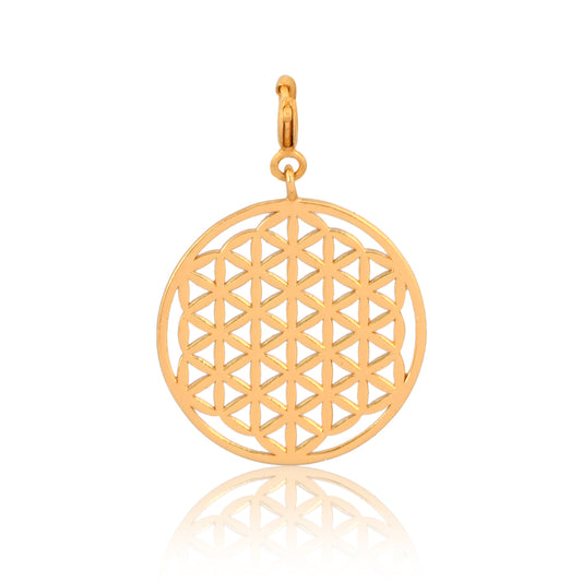 Mini Flower of Life Pendant without Chain  Brass