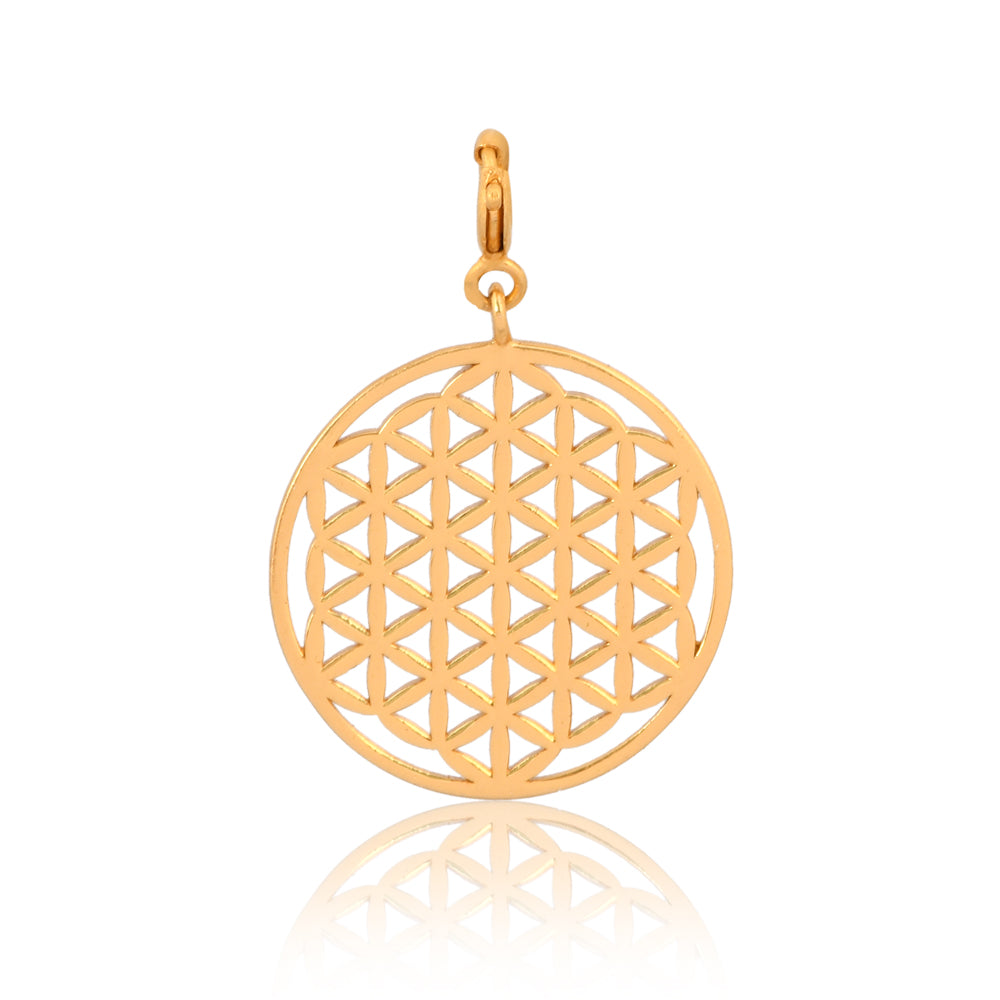 Mini Flower of Life Pendant without Chain (18Kt Gold Micron)
