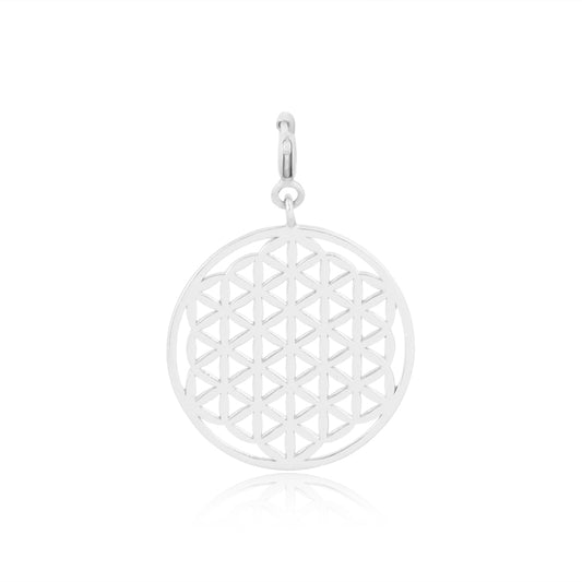 Mini Flower of Life Pendant without Chain - Silver