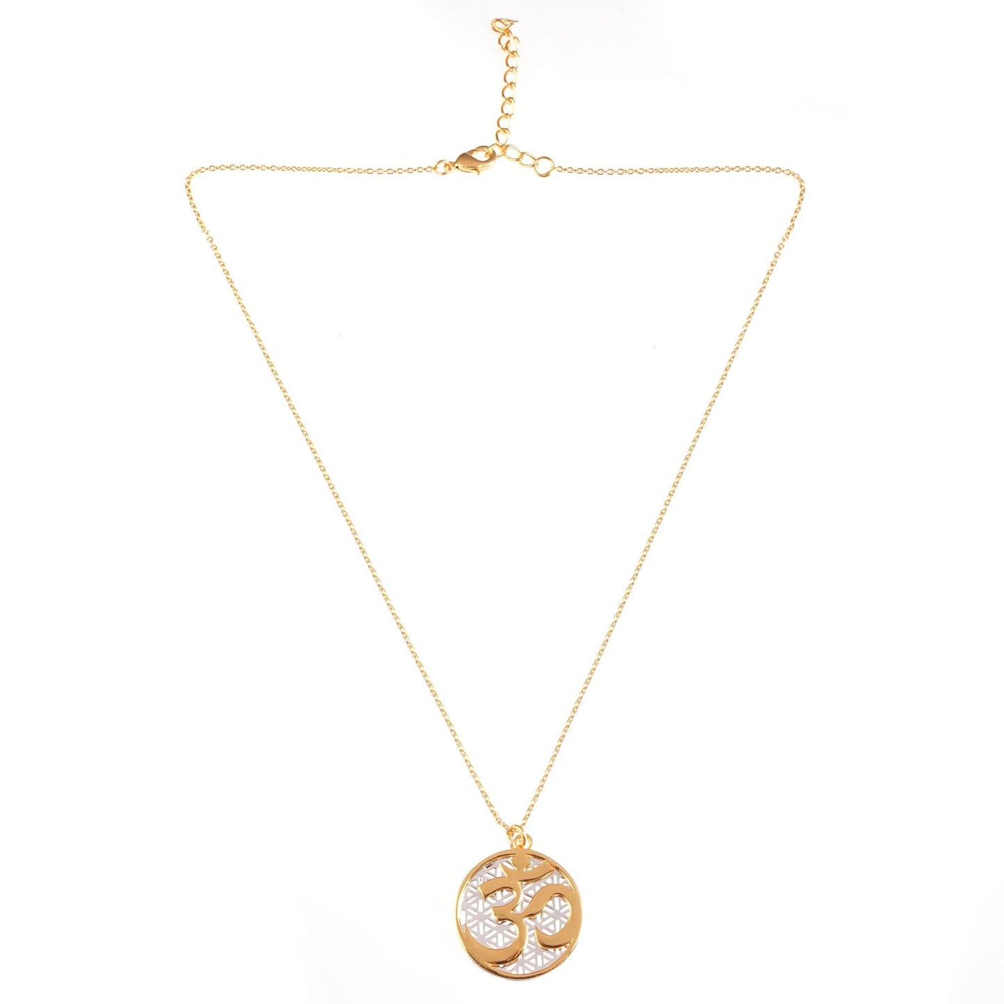 Om Symbol and Flower of Life Pendant  Brass