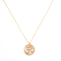 Om Symbol and Flower of Life Pendant (18kt Gold Micron)