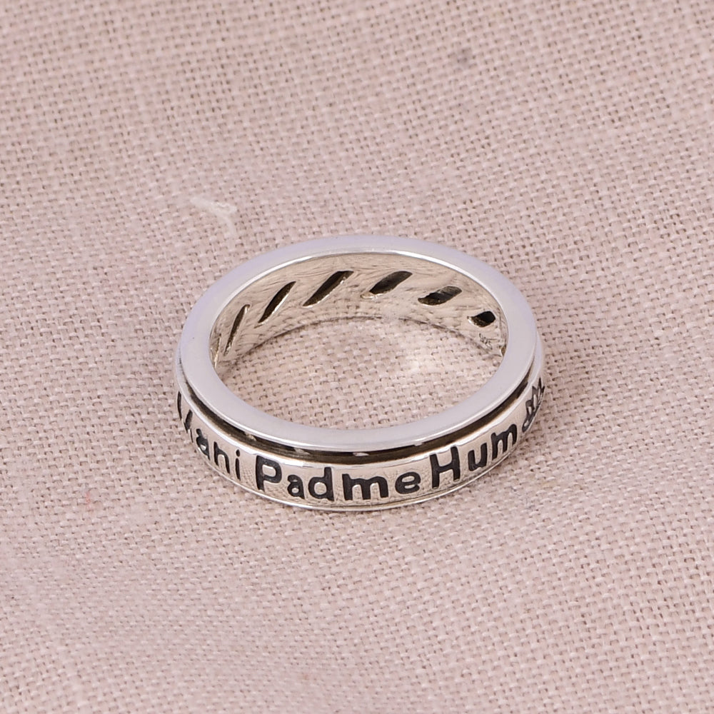 Om Mani Padme Hum Ring (92.5 Sterling Silver)