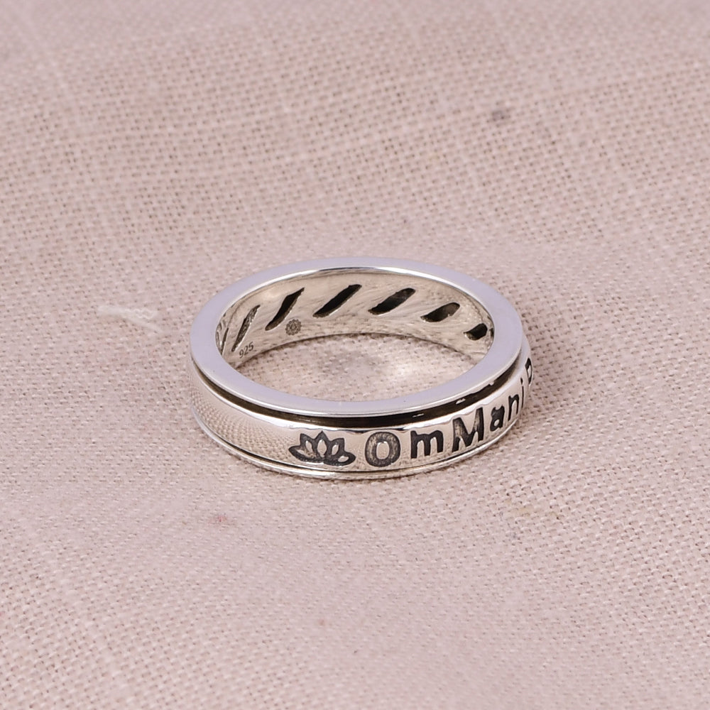 Om Mani Padme Hum Ring (92.5 Sterling Silver)