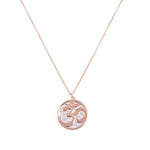 Om Symbol and Flower of Life Pendant (18Kt Rose Gold Micron)