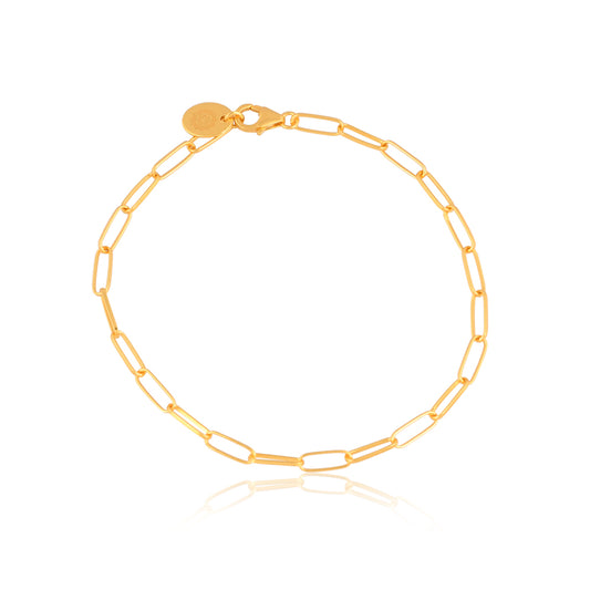 Paperclip Bracelet - Thin (18Kt Gold Micron)