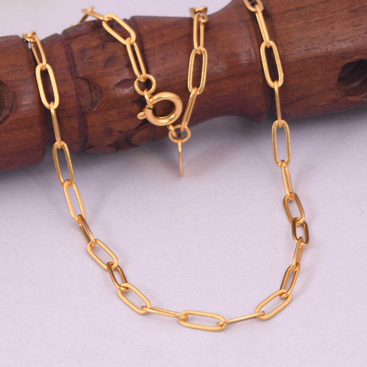 Paperclip Chain - 24inch (18Kt Gold Micron)