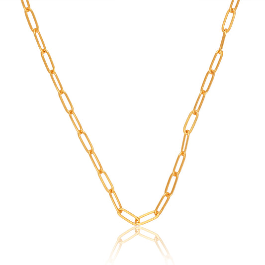 Paperclip Chain - 24inch (18Kt Gold Micron)