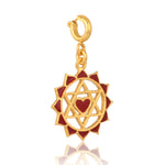 Twin Heart Chakra Charm with Red Enamelling