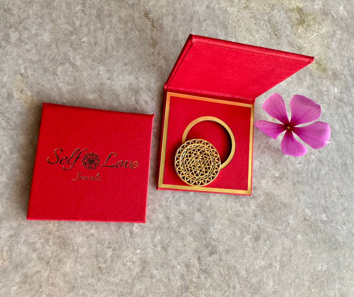 Shree Chakra Coin: 25mm (Silver with Gold Plating)
