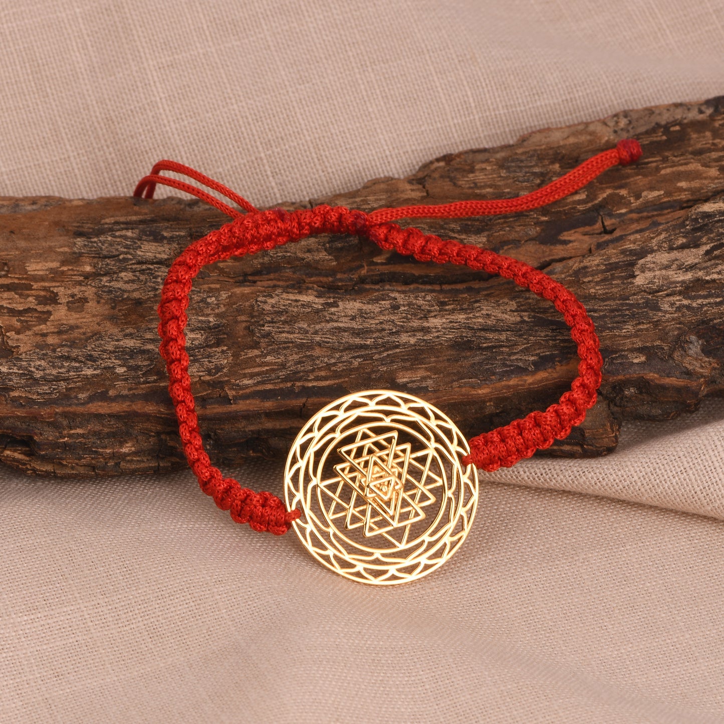 Shree Chakra Bracelet with Red Cord