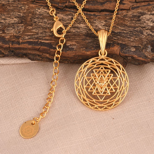 Shree Chakra Pendant (18kt Gold Micron)