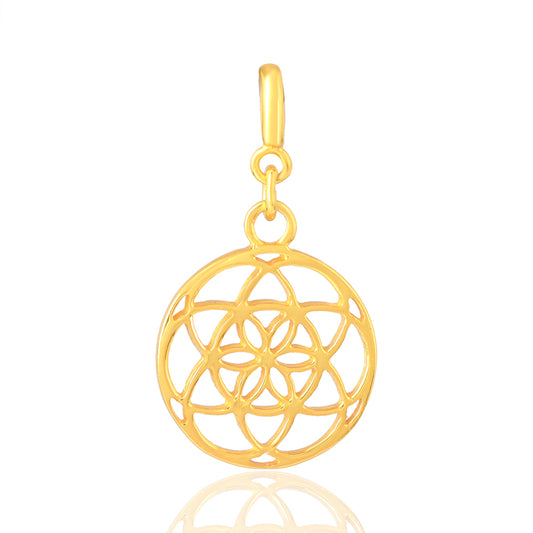 Seed of Life Charm  Brass with Gold Plating