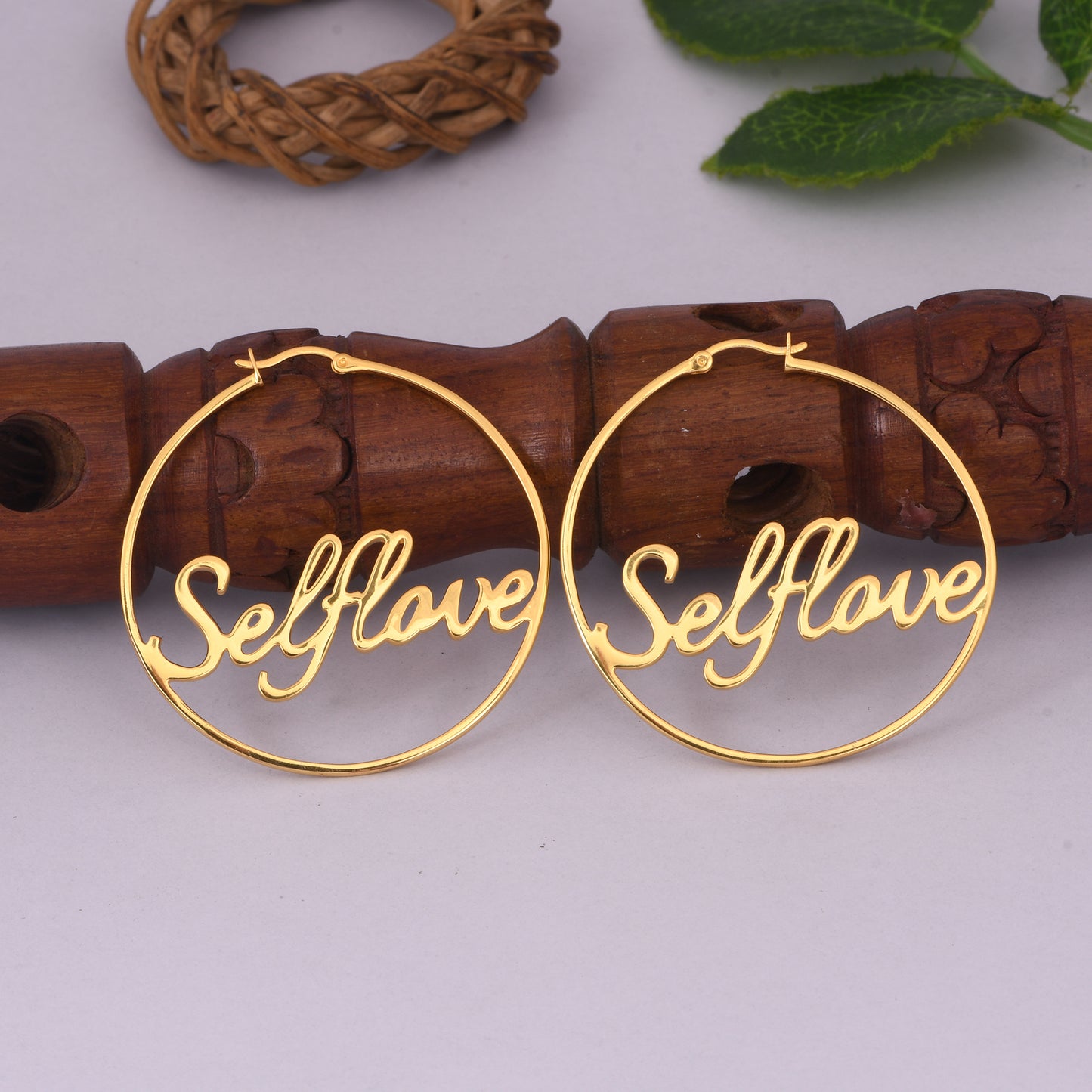 Self Love Loop Earrings - Brass