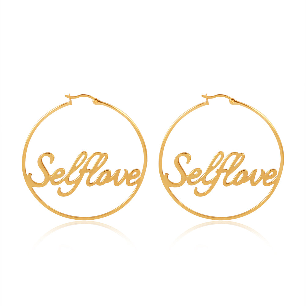 Self Love Loop Earrings - Brass