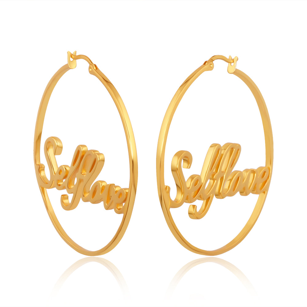 Self Love Loop Earrings - Brass