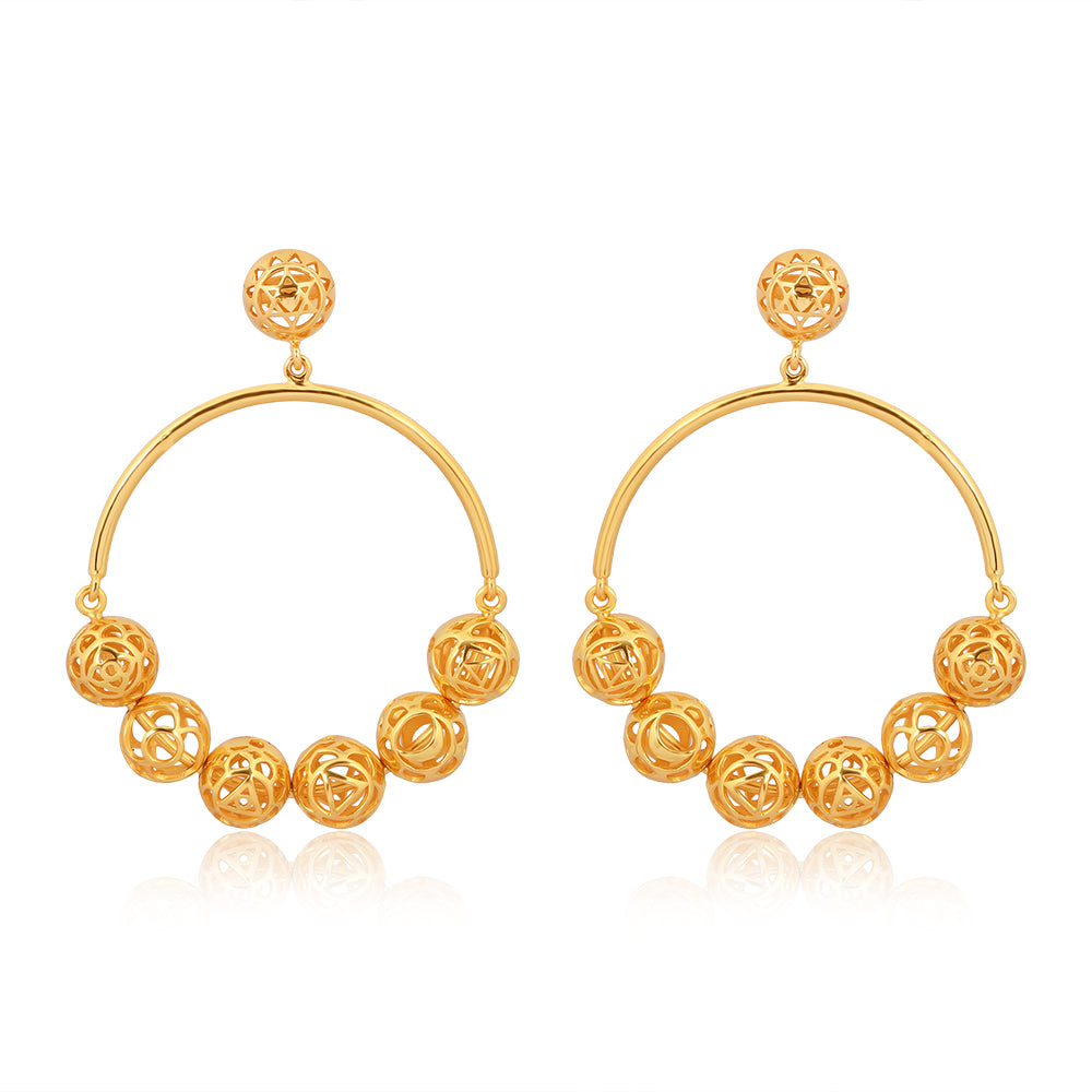 Seven Chakra Loop Earings (18Kt Gold Micron)