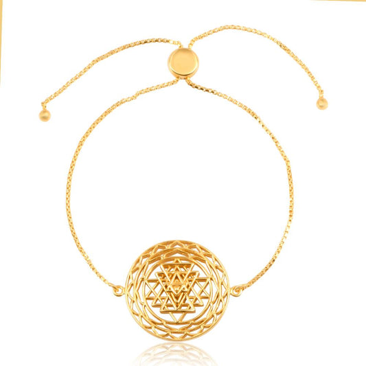 Shree Chakra Bracelet with Chain (18kt Gold Micron)