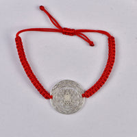 Shree Chakra Bracelet with Red Cord - 92.5 Sterling Silver
