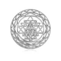 Shree Chakra Coin: 25mm 92.5 Sterling Silver
