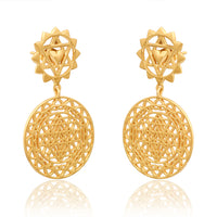Shree Chakra Earrings (18kt Gold Micron)