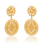 Shree Chakra Earrings (18kt Gold Micron)