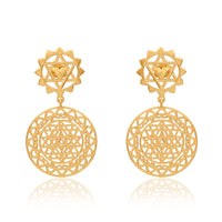 Shree Chakra Earrings (18kt Gold Micron)