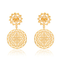 Shree Chakra Earrings (18kt Gold Micron)