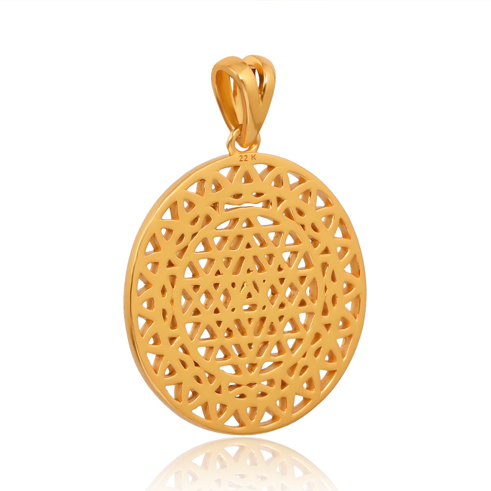 Shree Chakra 22K Gold Pendant