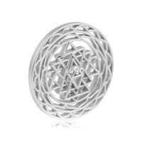 Shree Chakra Coin: 25mm 92.5 Sterling Silver