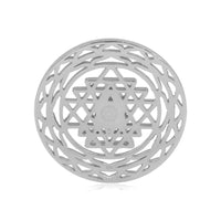 Shree Chakra Coin: 25mm 92.5 Sterling Silver