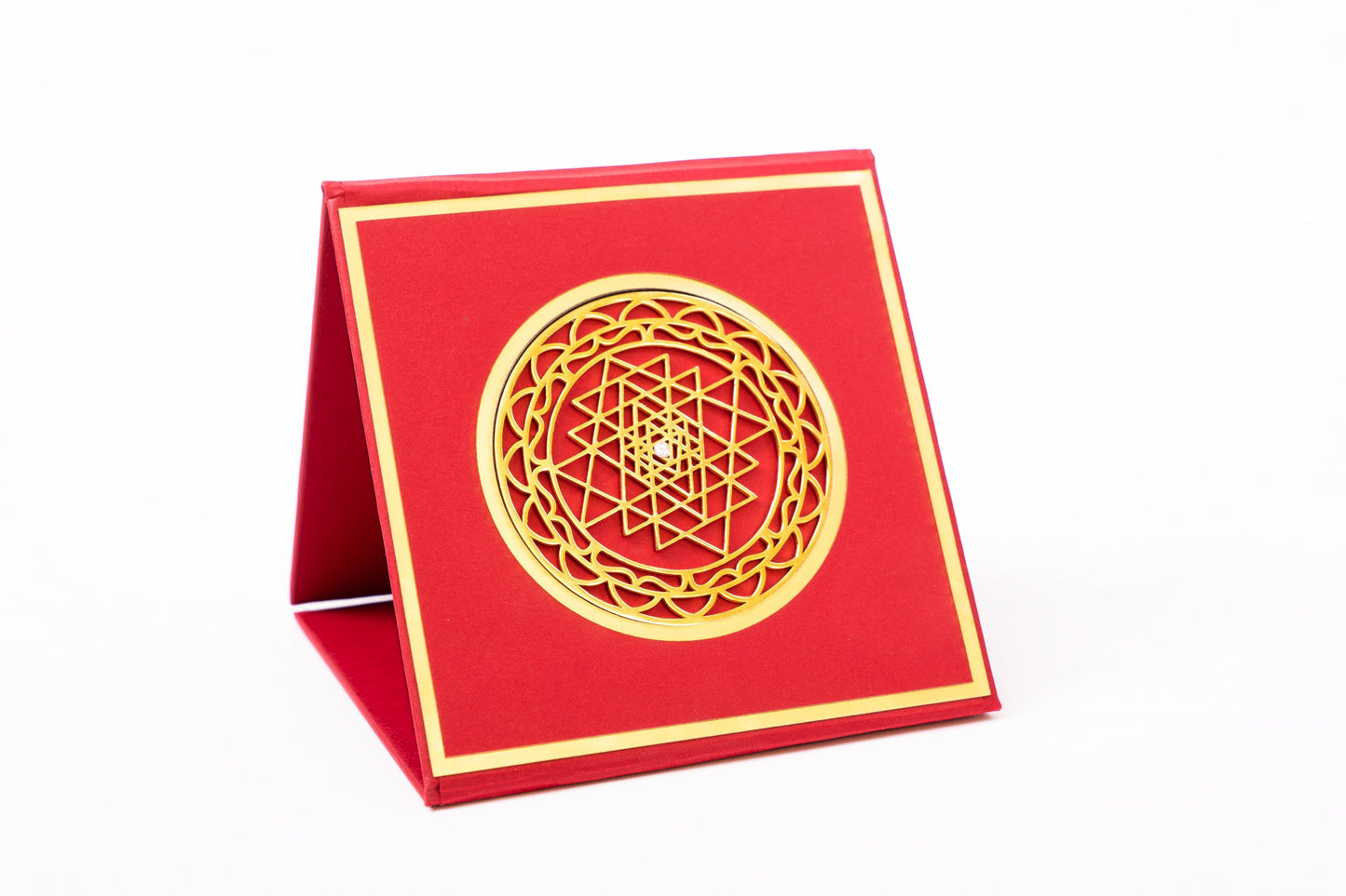 Shree Chakra Tabletop 60mm (Silver with Gold Plating)